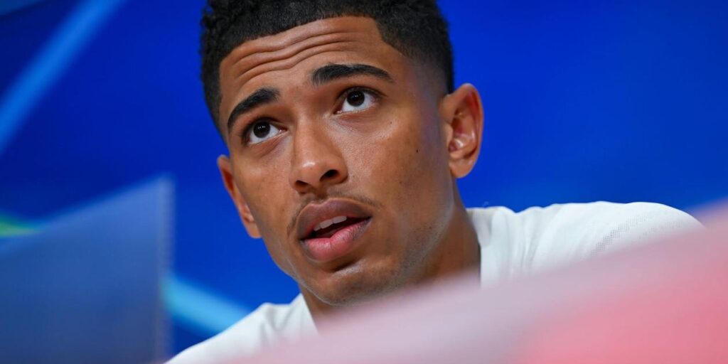 Jude Bellingham during a press conference