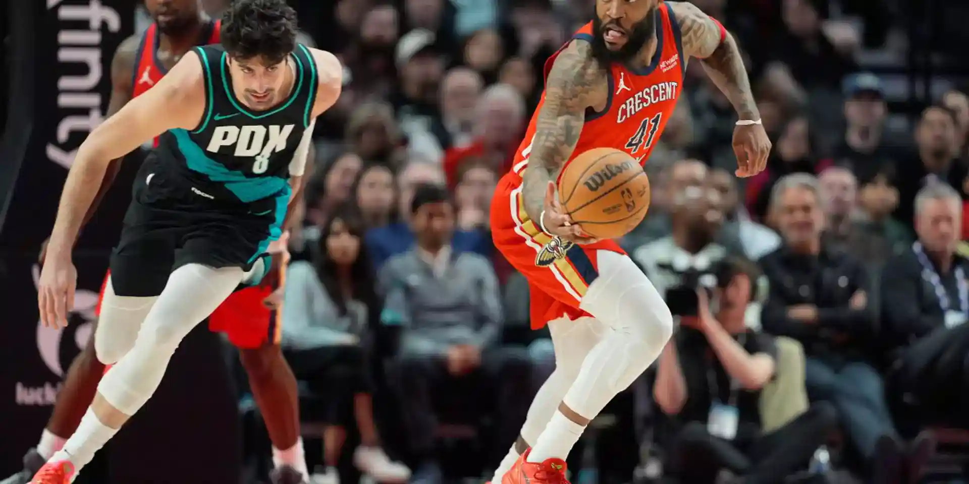 Deni Avdija chasing Saddiq Bey