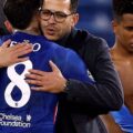 Liam Rosenior hugging Enzo Fernandez