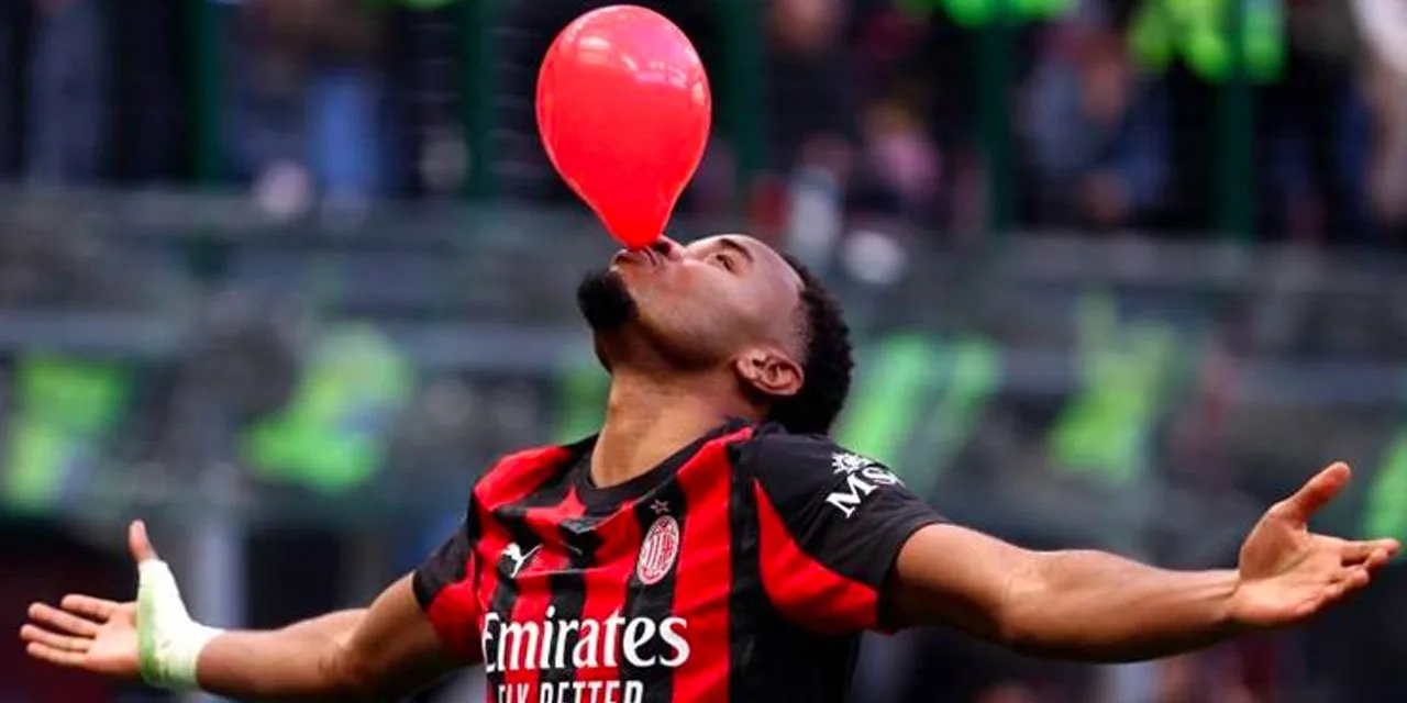 Christopher Nkunku with his typical celebration after scoring a goal