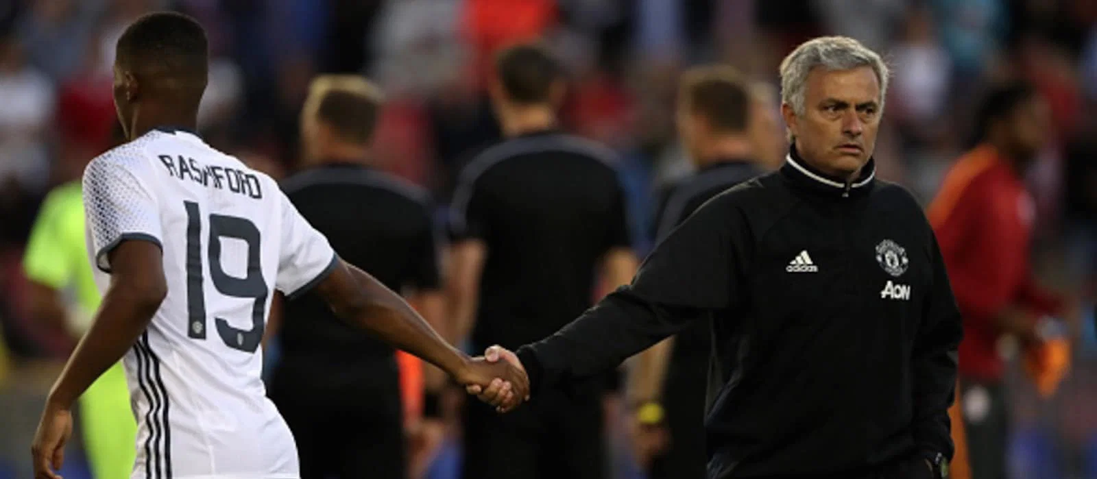 Jose Mourinho and Marcus Rashford during their time at Manchester United