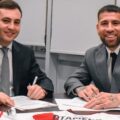 Nicolas Otamendi signing his River Plate contract