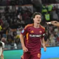 Nicolo Pisilli celebrates after scoring against Fiorentina