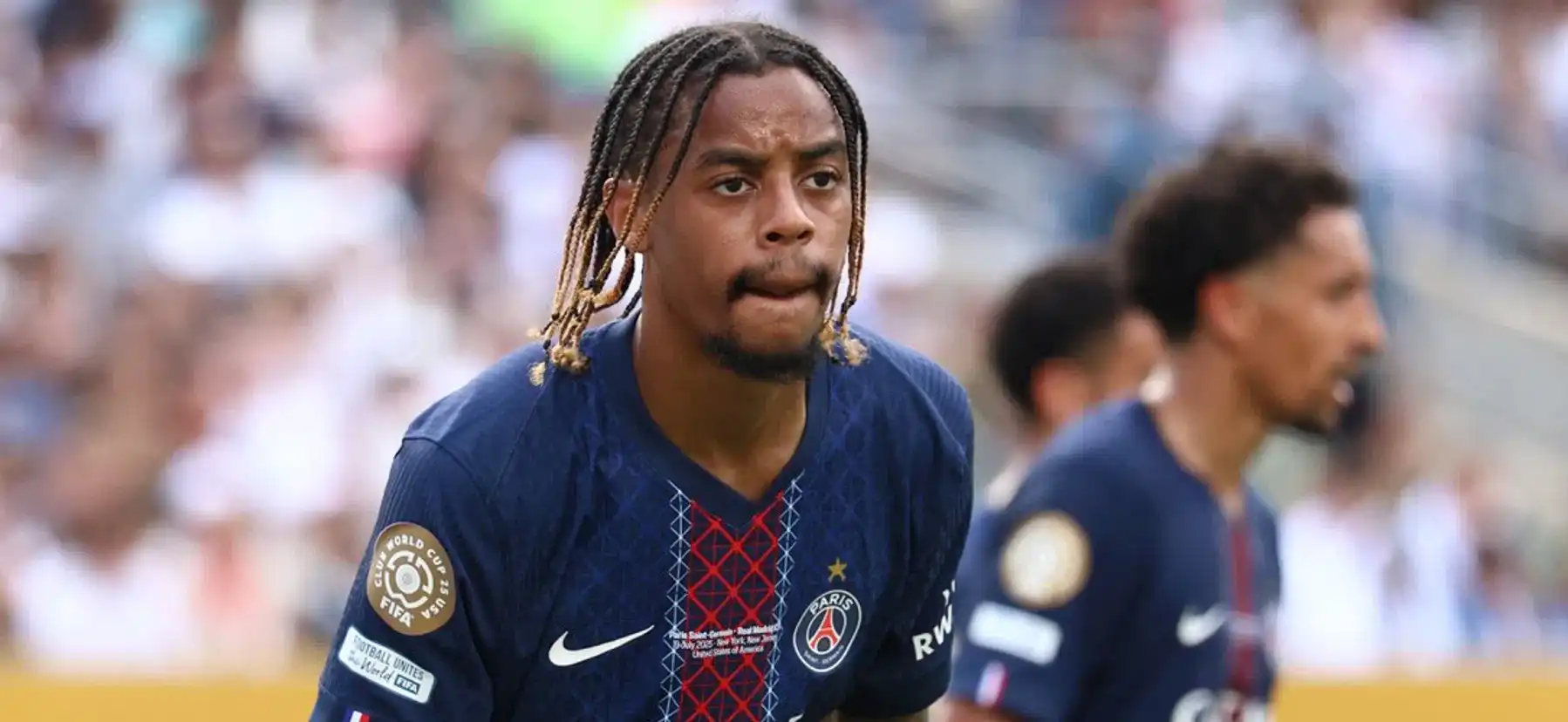 PSG winger Bradley Barcola