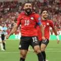 Mohamed Salah celebrates after scoring against New Zealand in the World Cup