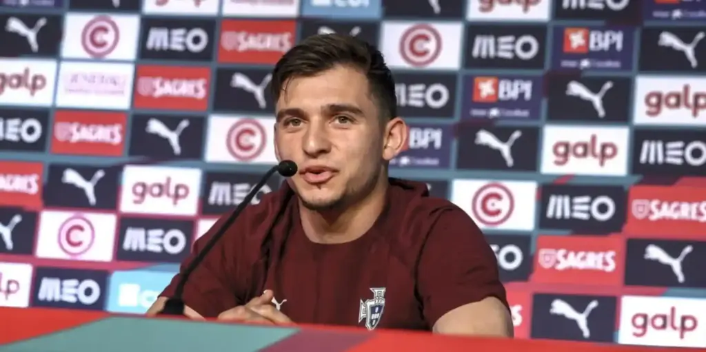 Francisco Conceicao during a press conference