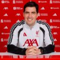 Andoni Iraola during his presentation as new Liverpool head coach