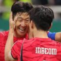 South Korea players congratulate one another after scoring against the Czech Republic