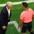 Didier Deschamps talking to a referee