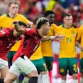 Egypt players rush to celebrate after eliminating Australia on penalties