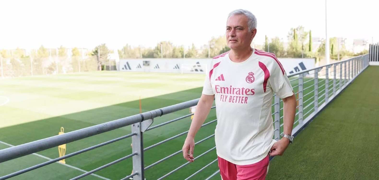 Jose Mourinho at Real Madrid training ground