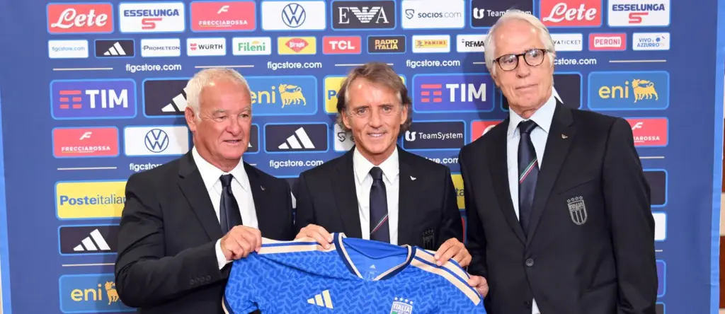 Claudio Ranieri, Roberto Mancini and Giovanni Malago