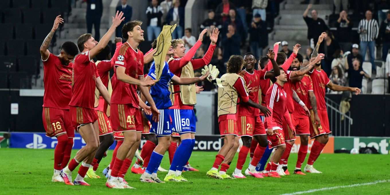 LASK Linz players celebrate after qualifying for the Champions League main phase
