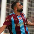Mohamed Salah celebrates after scoring for Trabzonspor