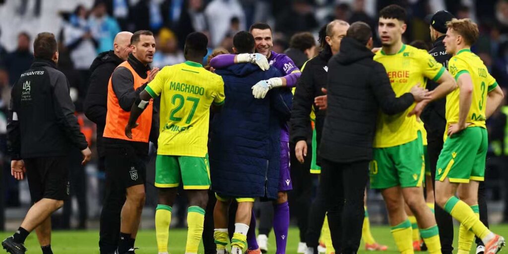 Players and staff of Nantes