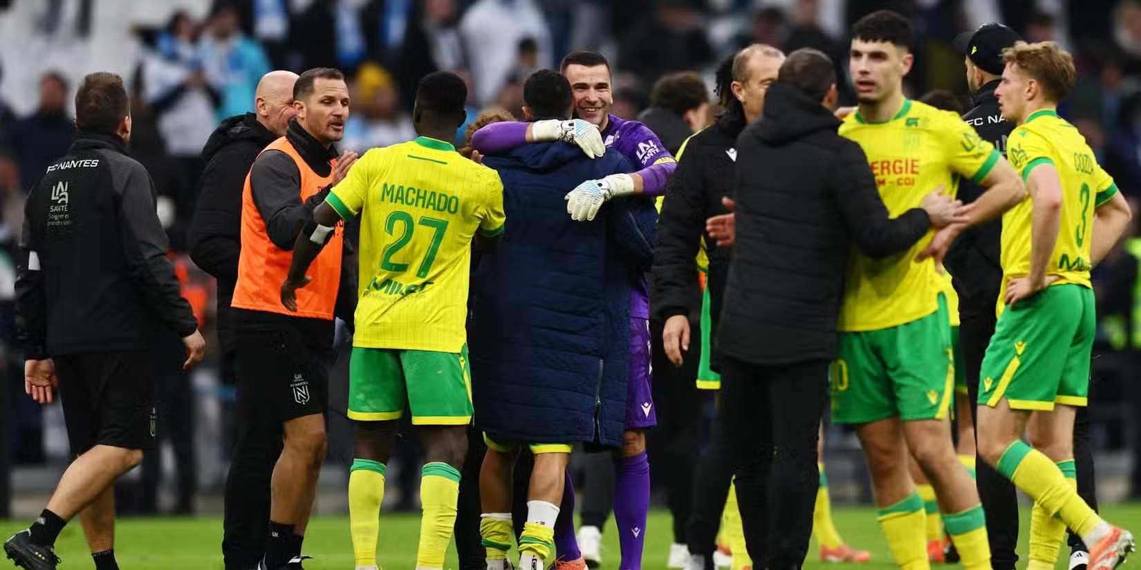 Players and staff of Nantes