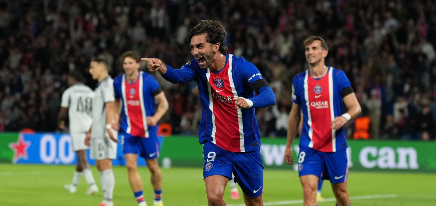 Ferran Torres celebrates after scoring against Slovan