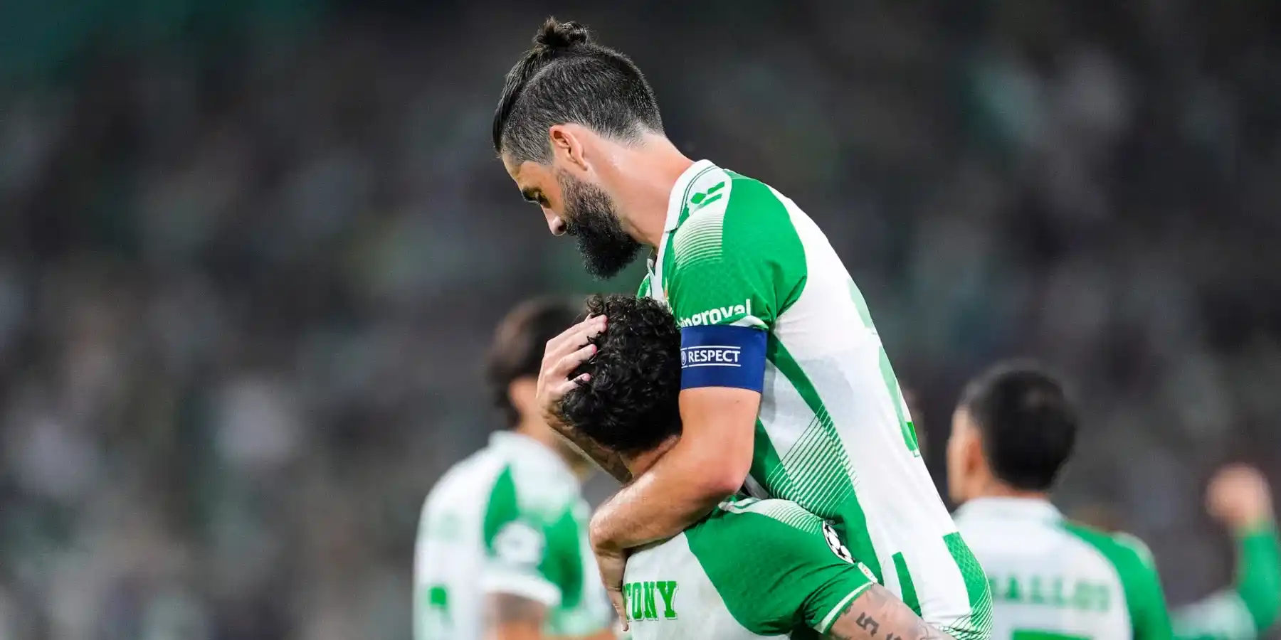 Isco lifted in the air after scoring for Betis