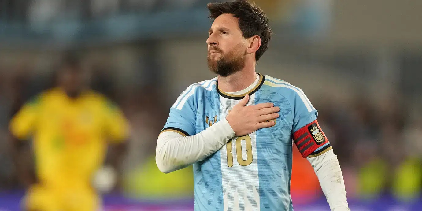 Lionel Messi in his last game for Argentina