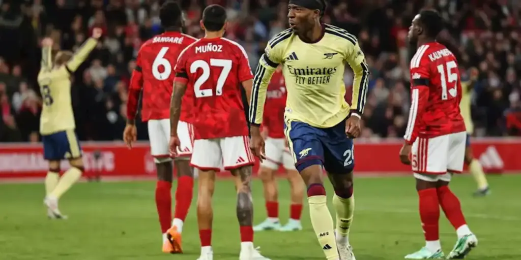 Noni Madueke has just scored for Arsenal against Nottingham Forest