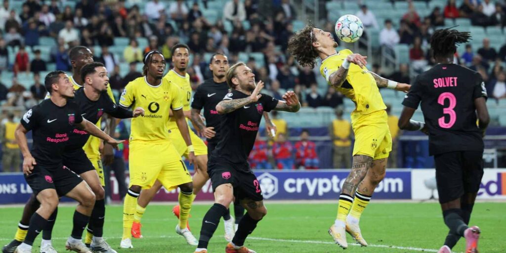 Fabio Silva chesting the ball
